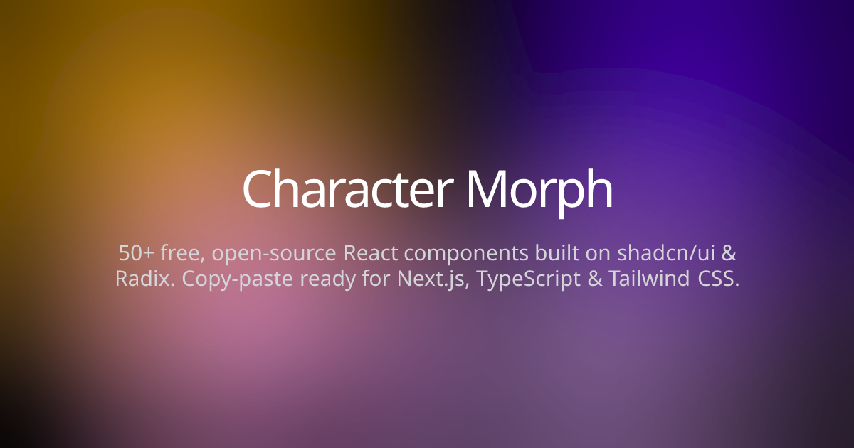 Character Morph - Joly UI | React Components