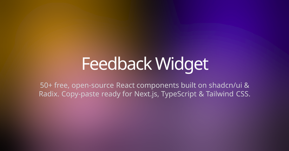 Feedback Widget - Joly UI | React Components