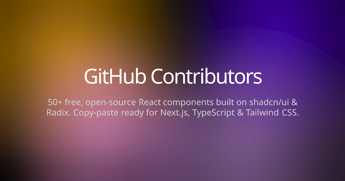 GitHub Contributors - Joly UI | React Components