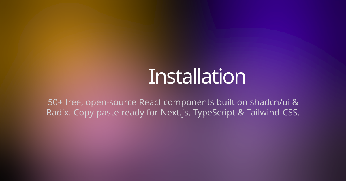 Installation - Joly UI | React Components